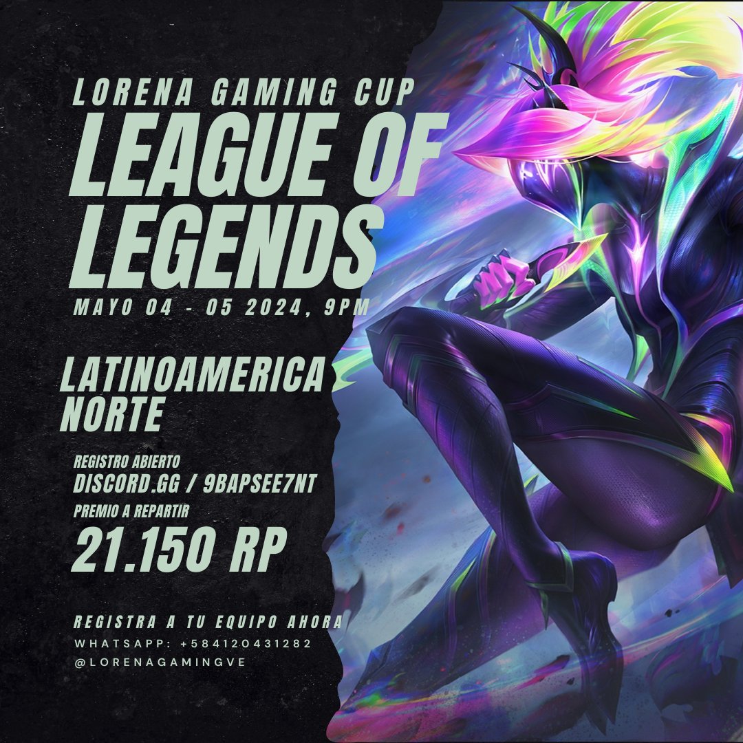 LorenaGamingVE's tweet photo. ¡Saludos, invocadores! 🌟

¿Están listos para demostrar sus habilidades en el emocionante mundo de #LeagueofLegends? ¡Es su oportunidad de brillar en la LORENA GAMING CUP! 🏆

Premios: 21.150 #RP a Repartir

🔗 Únete a nosotros en #Discord: https://t.co/8n4gx8WL06 https://t.co/7rVWksY6S2
