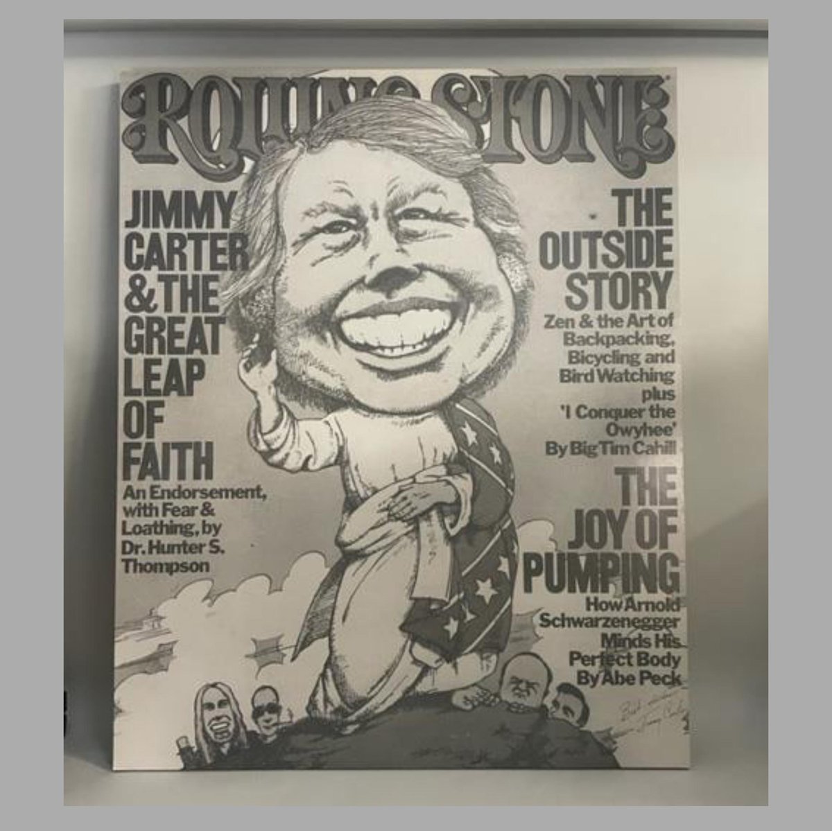 On 5/4/74 GA Gov. Jimmy Carter delivered the #LawDay speech at @UniversityofGA. Image: Poster cover of @RollingStone mag., Hunter S. Thompson endorsed Carter for Pres. after hearing him speak! To read the speech go to: tinyurl.com/feemvj6b