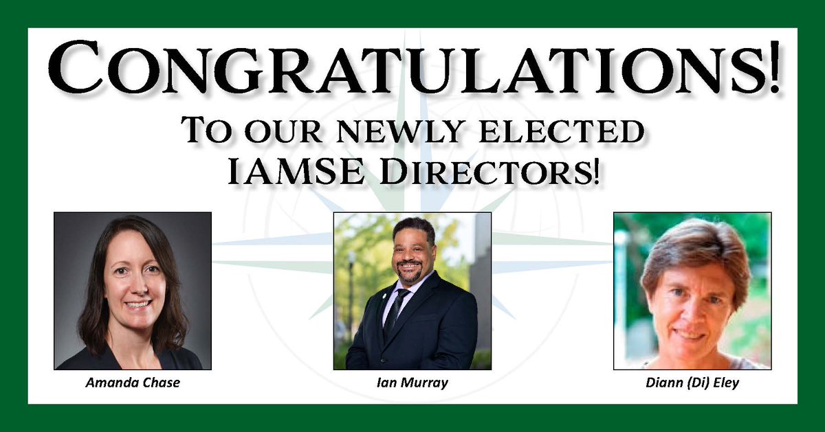 Congratulations to our three newly elected IAMSE Directors Amanda Chase, Ian Murray, and Diann (Di) Eley! Their three-year terms will commence following the Annual IAMSE Conference in June! Check your email for more details! #IAMSE