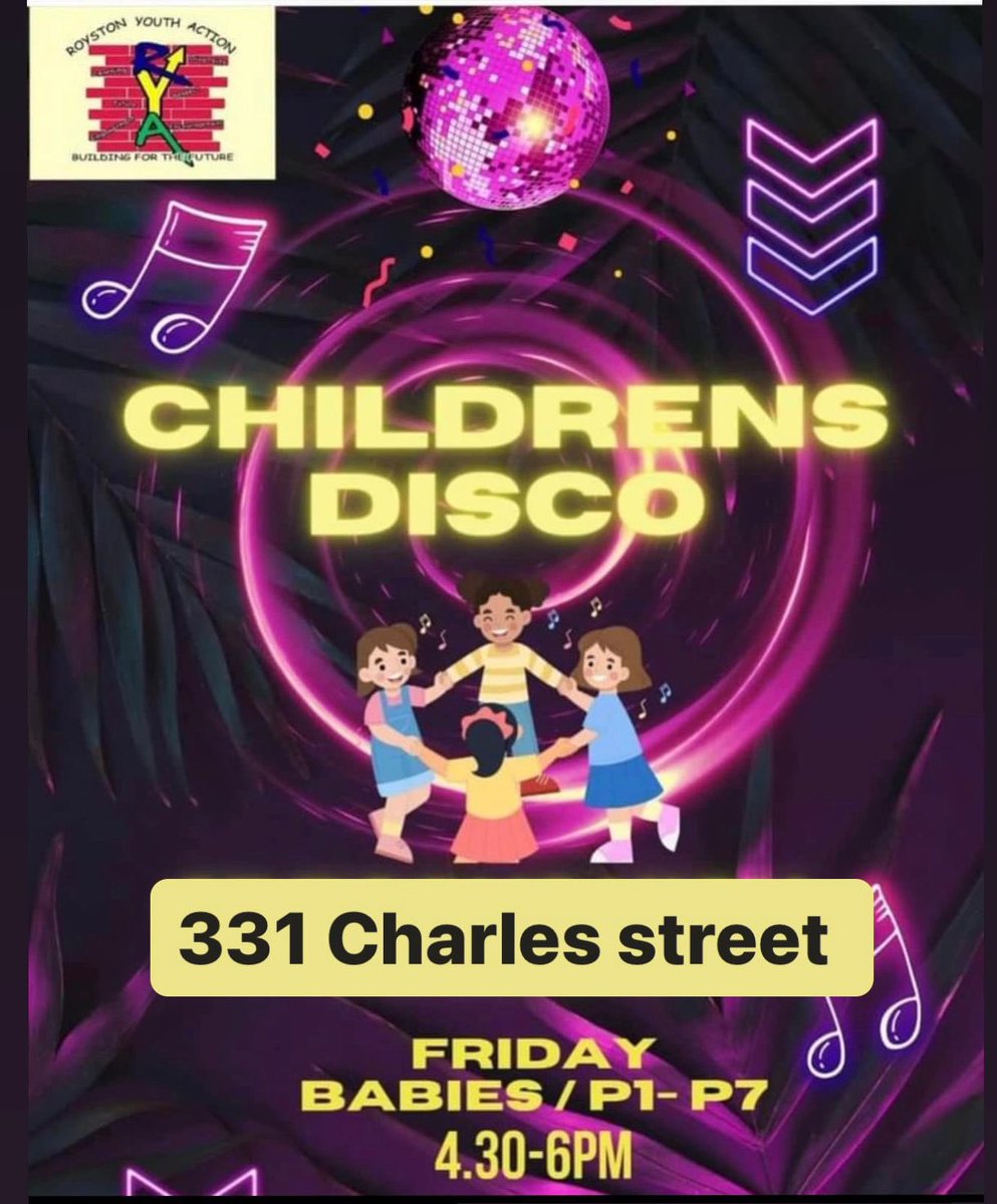 🪩Children’s Disco will be up at Charles street for this Friday ONLY (3rd May 2024) 🪩 All welcome 😁