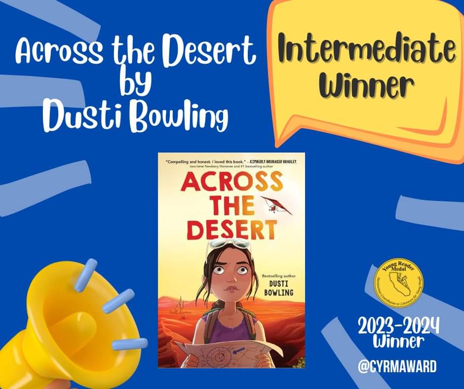 Thank you so much, @cyrmaward and California kiddos for awarding ACROSS THE DESERT the California Young Reader Medal 🎊🎉 @MarsalLyonLit @lbschool