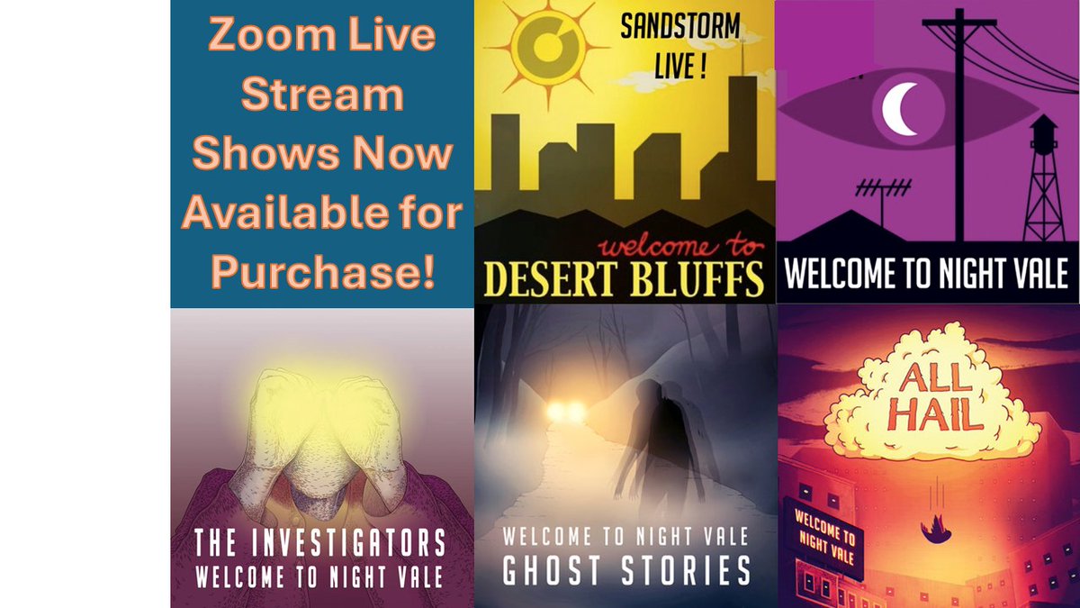 Did you catch any of our Zoom live show performances during COVID? Well, now you can own them! No paid membership required, but please consider becoming a member while you're there. It's how we are able to keep making Night Vale for you! Find them here: patreon.com/welcometonight…