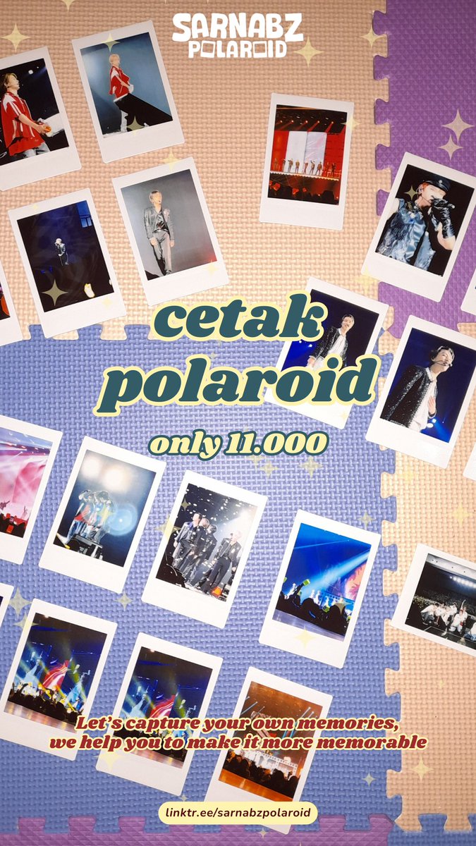 sarnabzpolaroid's tweet image. 🪩 [OPEN ORDER POLAROID] 🪩

Butuh cetak foto buat kenang-kenangan? Polaroid solusinya! 🤩
Hasil fotonya bisa awet bertahun-tahun, tintanya nggak akan luntur, dan bisa buat juga pajangan, lohh~

Order before our stocks run out 🤫
linktr.ee/sarnabzpolaroid 🪄