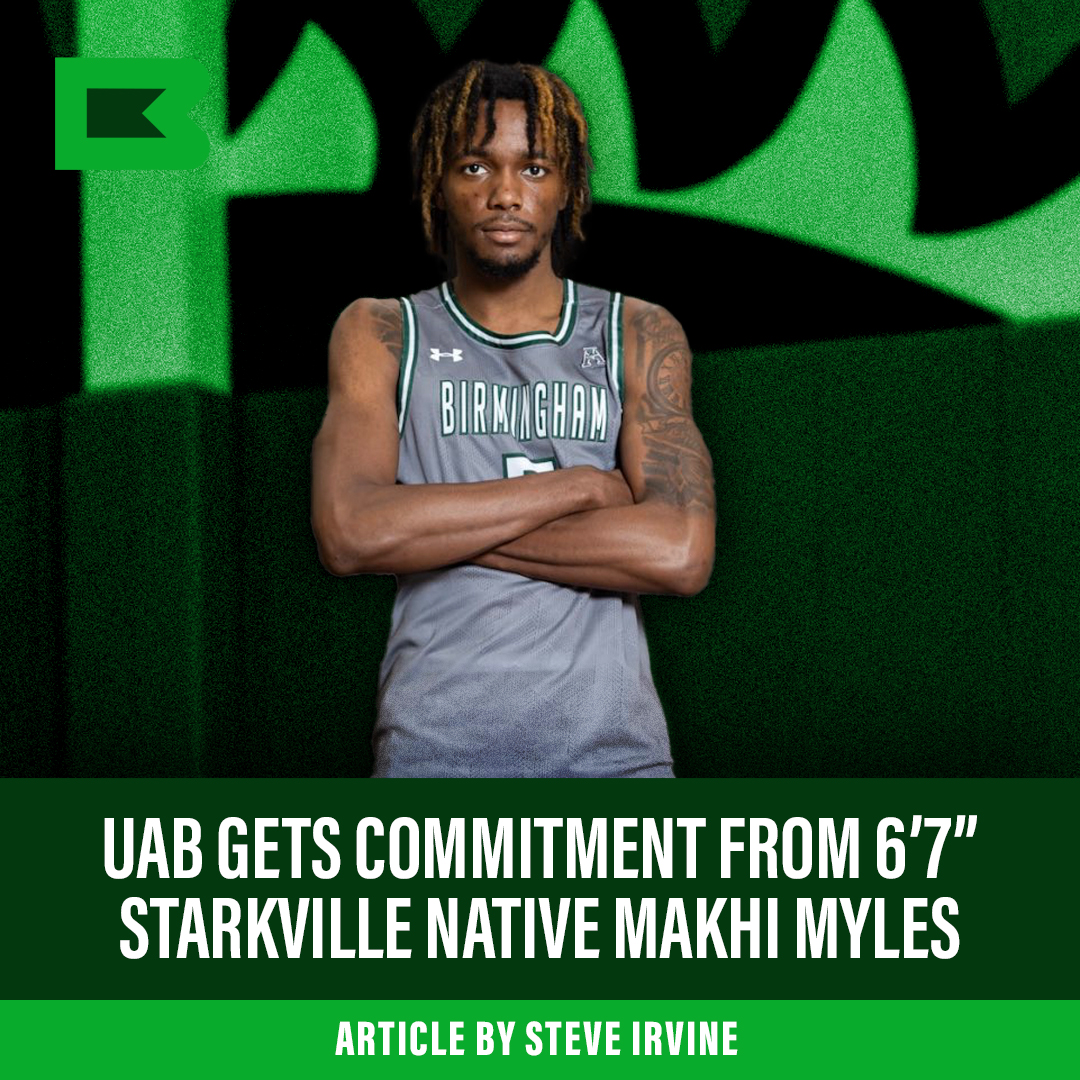 Another huge pick up for Andy Kennedy and UAB. 6'7' wing Makhi Myles from Starkville, MS commits to Blazers. Read his interview with Steve Irvine at bit.ly/3JHM75O