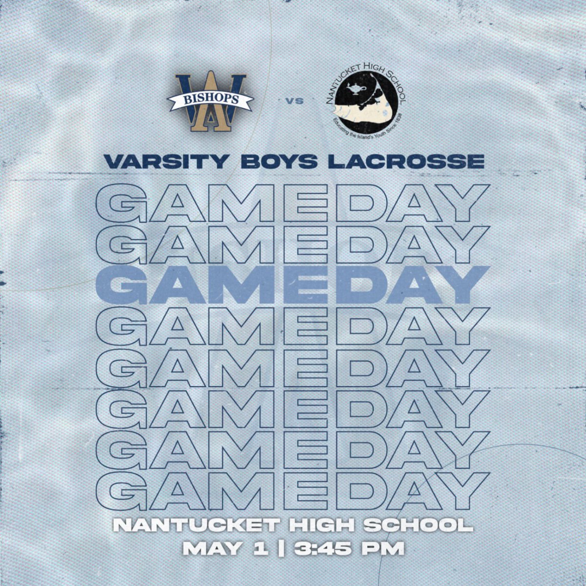 BOYS LACROSSE: The Bishops head on the ferry to Nantucket to take on the Whalers today! Varsity only at 3:45pm! #rollbills @awhs_boyslax