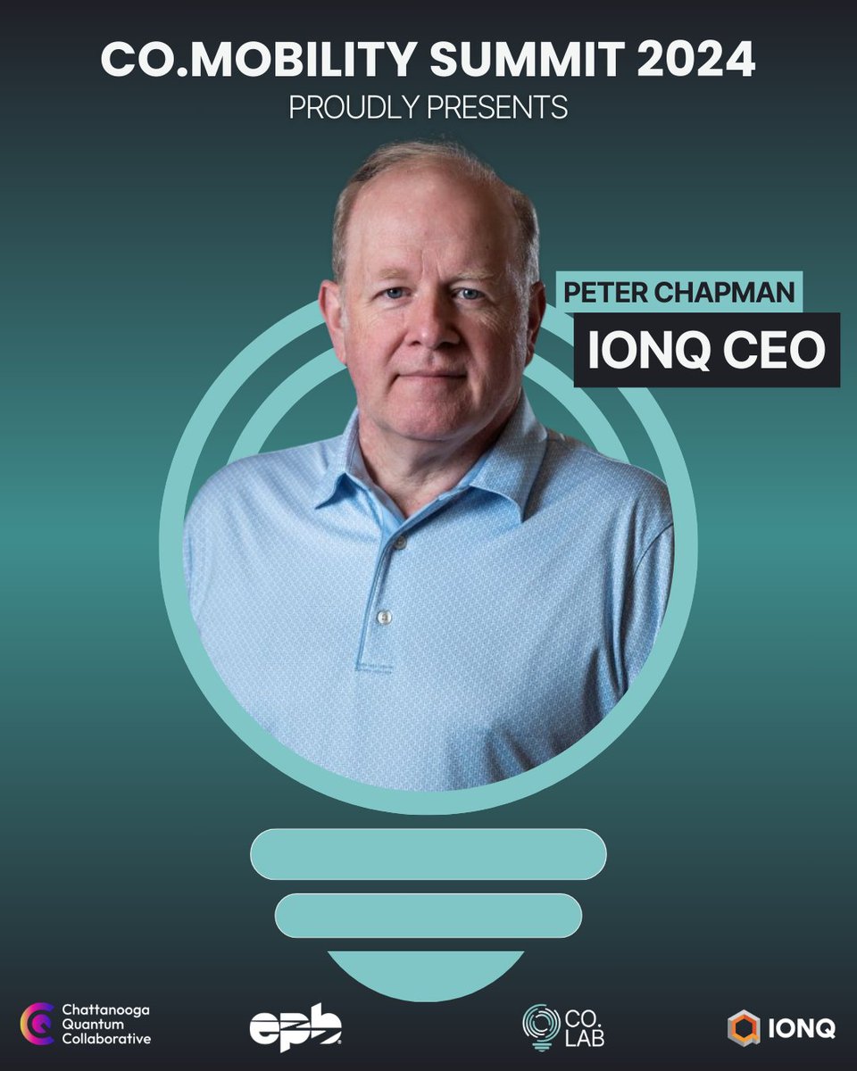 We are excited to announce IonQ CEO & President Peter Chapman will be keynoting 'Building Tomorrow's Quantum Now' at the CO.MOBILITY Summit 2024. Come join #ChapmaninChattanooga for one of the top sustainable mobility events in the country. #quantum #quantumcomputing Tickets