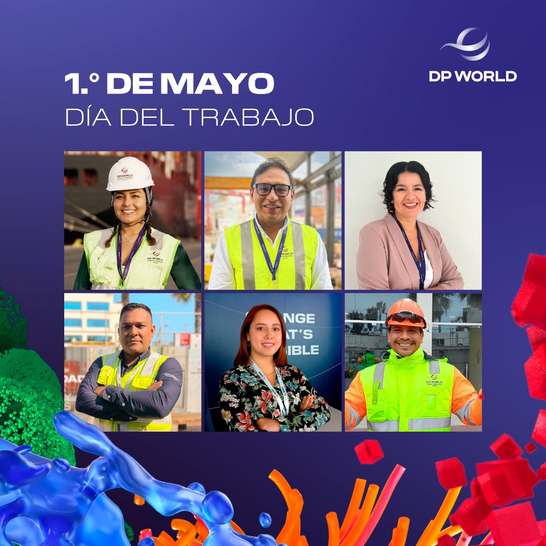 DPWorldPE's tweet photo. En el #DíadelTrabajo, saludamos a nuestros colaboradores y colaboradoras, cuyo esfuerzo diario hace posible el transporte, distribución y entrega de todo aquello que necesitamos en nuestros hogares. Gracias por contribuir a que desde #DPWorldCallao y #DPWorldLogistics brindemos un servicio logístico ágil, moderno y eficiente, que nos está permitiendo llevar el comercio exterior peruano a otro nivel. 👷🏼♂️👷🏻♀️🙋🏽♀️🙋🏽♂️🚢🌊🚚✈️🇵🇪🔝
¡Feliz Día del trabajador! 💪🏽 #OrgulloDPWorld