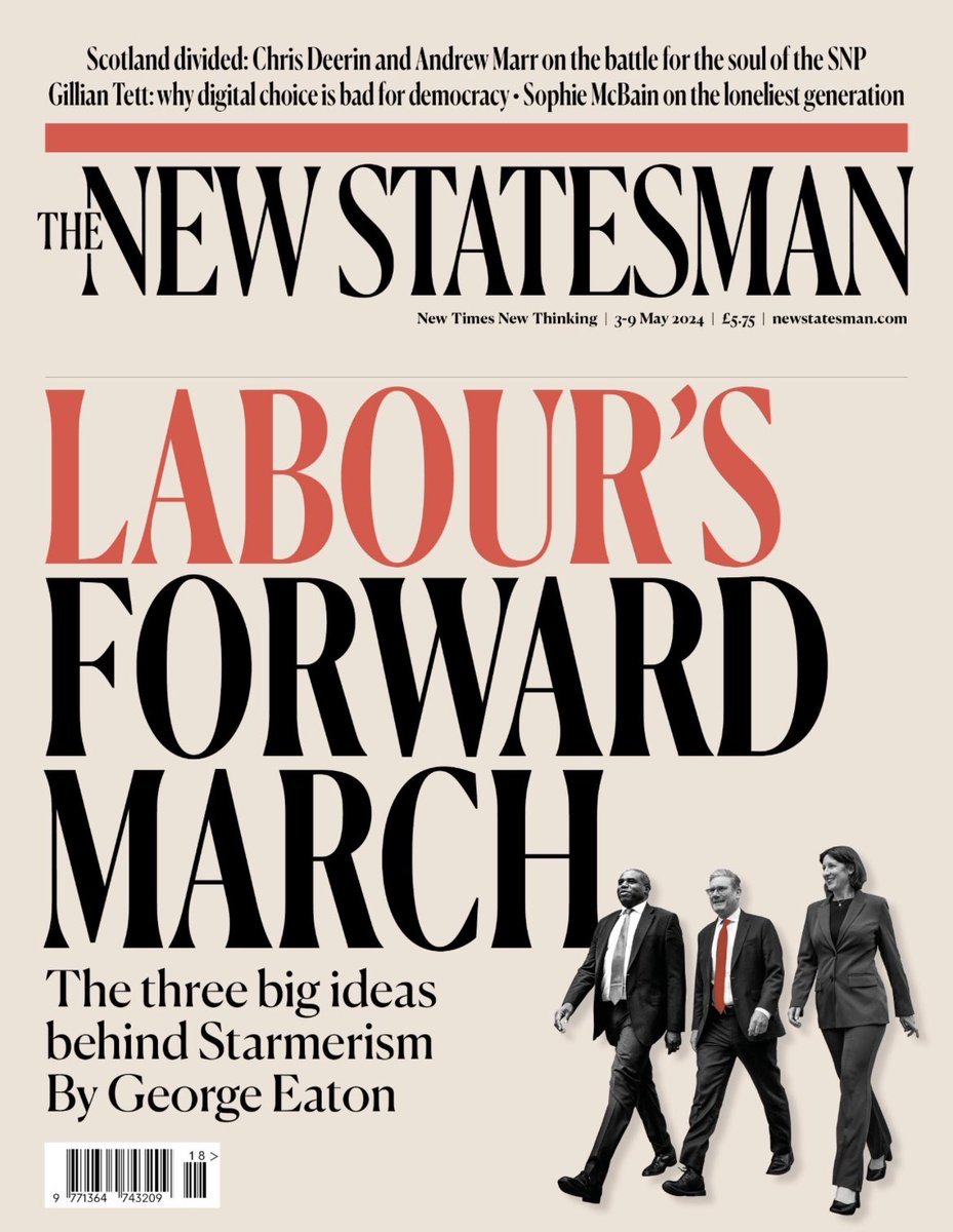 Tomorrow’s NS cover, featuring my essay on the meaning of Starmerism. newstatesman.com/cover-story/20…