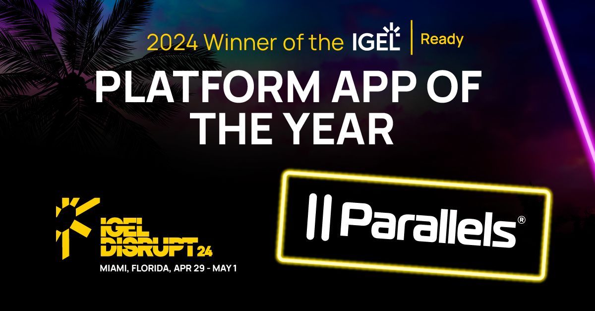Congratulations to Parallels as the #IGELReady Partner of the Year for Platform of the Year 2024! We are committed to customer success and growth with strong partners. #Parallels #IGEL #IGELDisrupt24 buff.ly/4a0Nnfh