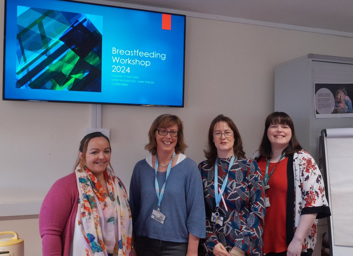 rcnme_se's tweet photo. Facilitators at today's Breastfeeding Workshop in St. Luke's General Hospital - Claire Ferris, Lactation Cons @TippUHnursing Maire Woodcock, Lactation Cons &amp; Mary Phelan, CNM2 Infant Feeding @lukes_ck &amp; Amy Carroll, ADoM @lukes_ck who opened our programme - thank you to all 👏👏 https://t.co/1eMBDMqANz