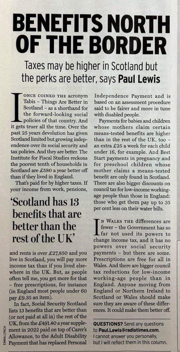 Financial journalist Paul Lewis tells us why life in Scotland under @theSNP @scotgov is better. You get what you pay for. You get the government you choose. You choose parties with the values and principles which matter to you.