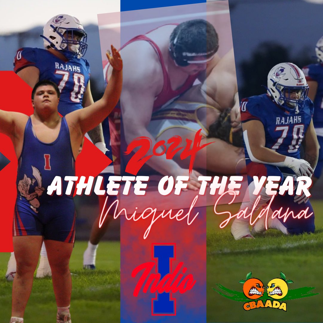 CBAADA Male Athlete of the Year, MIGUEL SALDANA!! Congrats, Miguel!! #BeastMode #RajahThat

@IHSRajahs @IndioHS_Sports @DesertSandsUSD @DesertSunSports @shad_powers @BlakeArthur24 @takesbytal @timobrientv