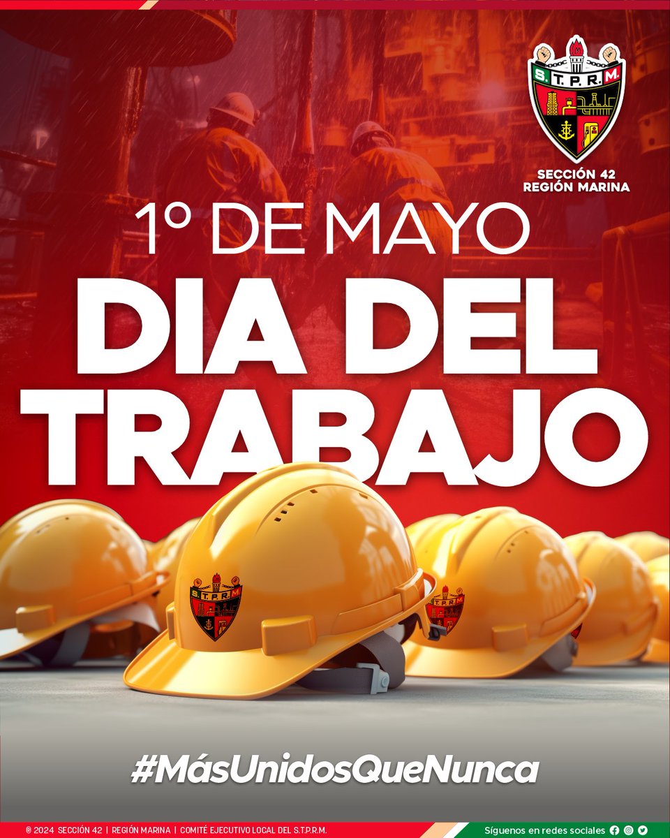 Hoy y siempre, reconocemos el esfuerzo, la tenacidad y el sacrificio con el que todos los días laboran las y los trabajadores de nuestra Organización. Que este día sirva para rendir homenaje a todos y cada uno de ellos. #DíaDelTrabajo #MásUnidosQueNunca #SomosSTPRM…