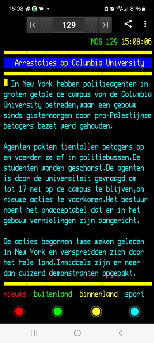 @nosnieuws @Teletekst @NOS @NOSRadio1 ALWEER een gekleurd bericht. Jullie vergeten te vermelden dat de onlusten op de universiteit is ontstaan door geweld van pro-Israëlische demonstranten. Doe ajb goede research. #nosjournaal #nosteletekst #npo1