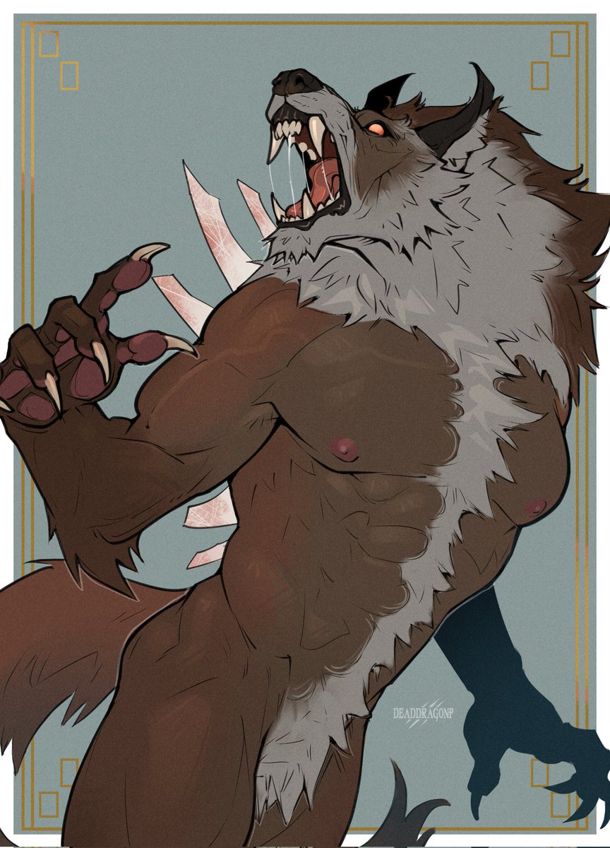 I got a perfect #WerewolfWednesday piece to share from @DeadDragonP of my werewolf Lyall. Thank you so much for the amazing work!