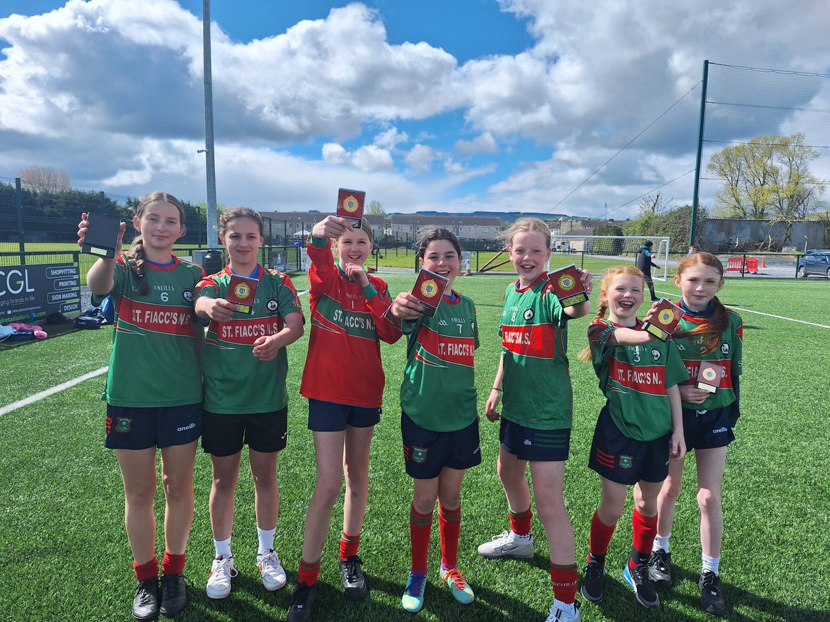 Well done to our girls primary 5s who won the south leinsters today in Kilkenny. They march on to the leinster finals on May 15th. @FAICarlow