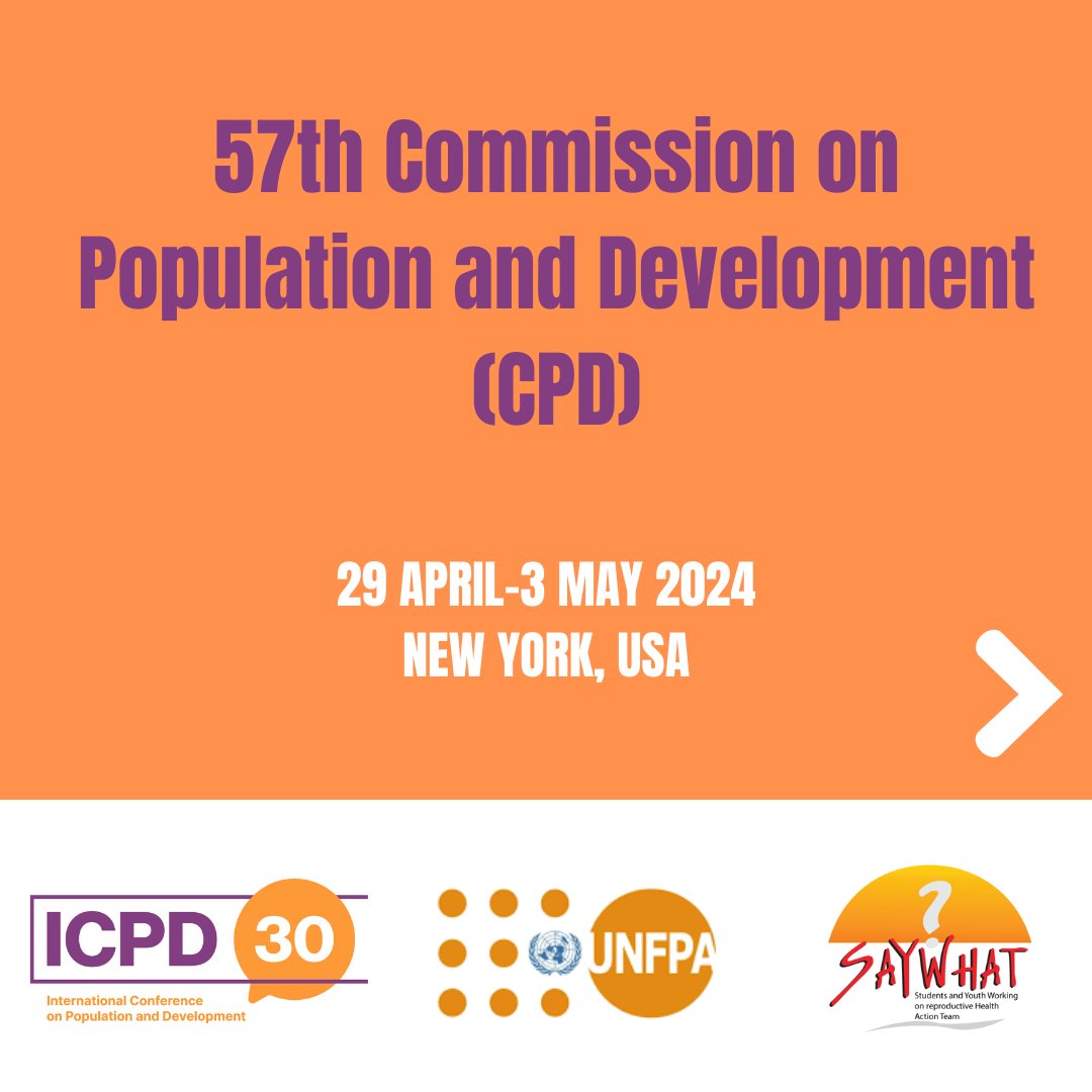 The 57th Commission on Population and Development (ICP57) is underway in New York, USA. ICP57 focuses on the implementation of the Programme for Action of the International Conference on Population and Development (ICPD) and its contribution to the 2030 agenda. #ICPD30 #CPD57