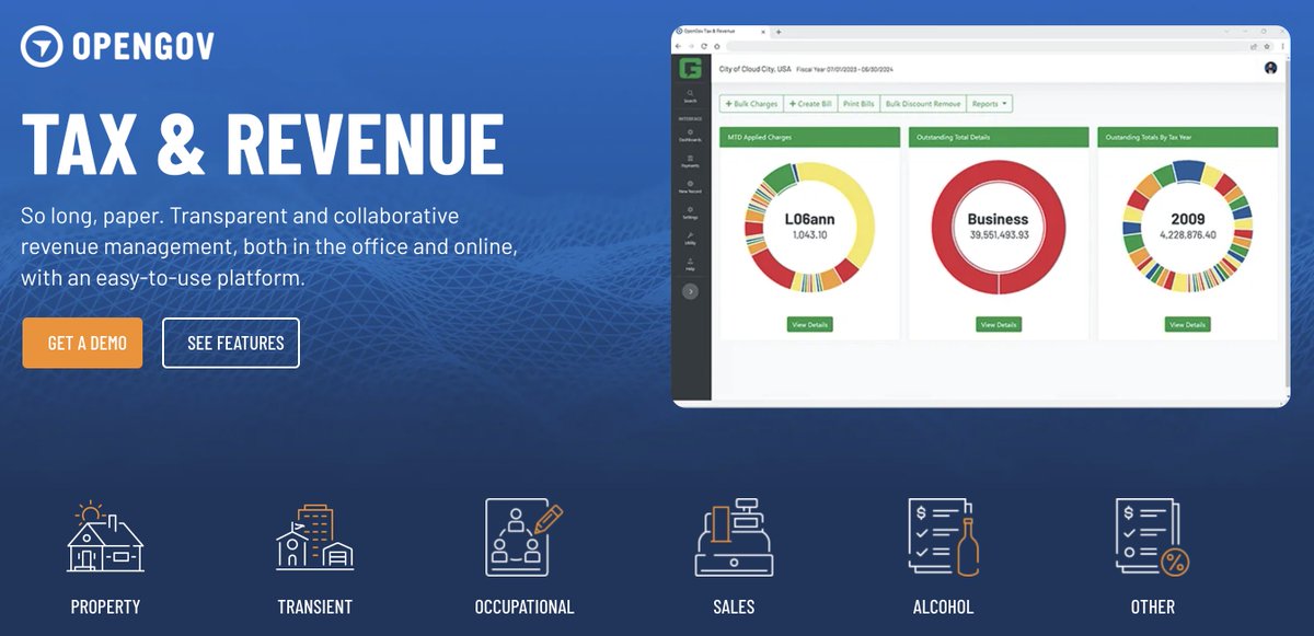 💵 Introducing the newest suite to the OpenGov Cloud: Tax & Revenue is now live 🏦 We’re modernizing another critical process for local governments, fulfilling our mission to power more effective and accountable government. #localgov #govtech opengov.com/products/tax-a…