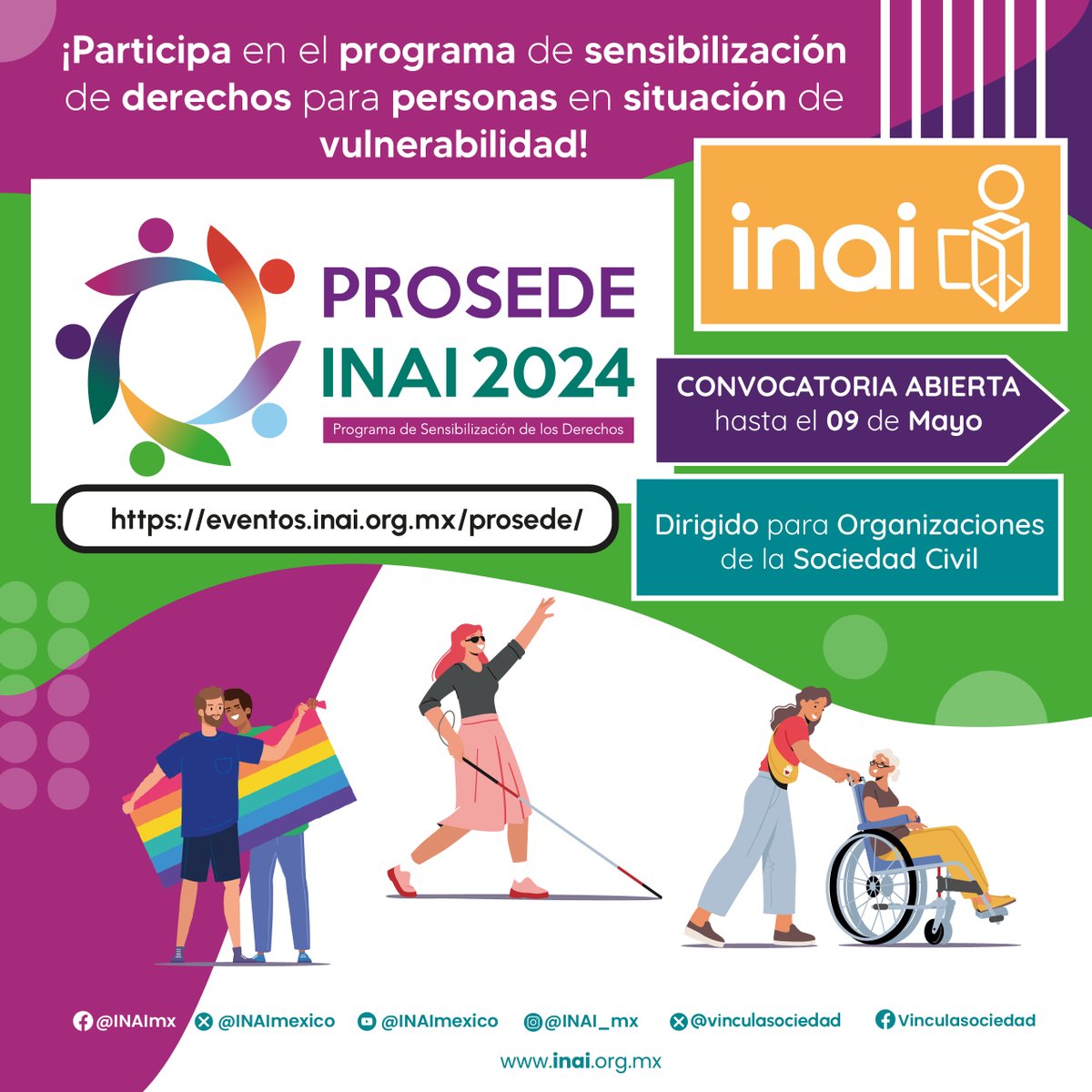 ⭕ Si tu organización de la sociedad civil tiene interés en promover y difundir los derechos que tutelamos con un enfoque de utilidad social en sectores de la población en situación de vulnerabilidad, ¡participa en el #PROSEDEINAI2024! ➕detalles en ow.ly/XKIS50QYTB6