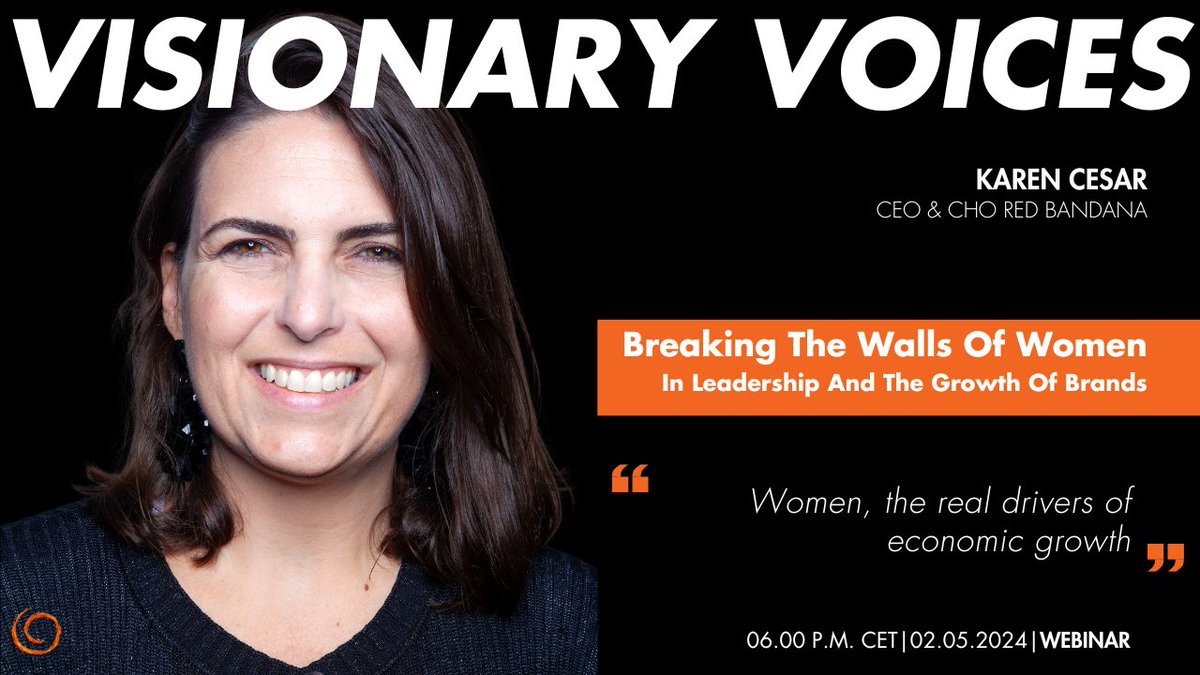 Join us at 'Breaking the Walls of Women in Leadership and the Growth of Brands,' an online event presented by Berlin School of Creative Leadership. Explore women's impact on economic growth, leadership, and brand development with Karen Cesar

Register Now: l8r.it/1uKZ