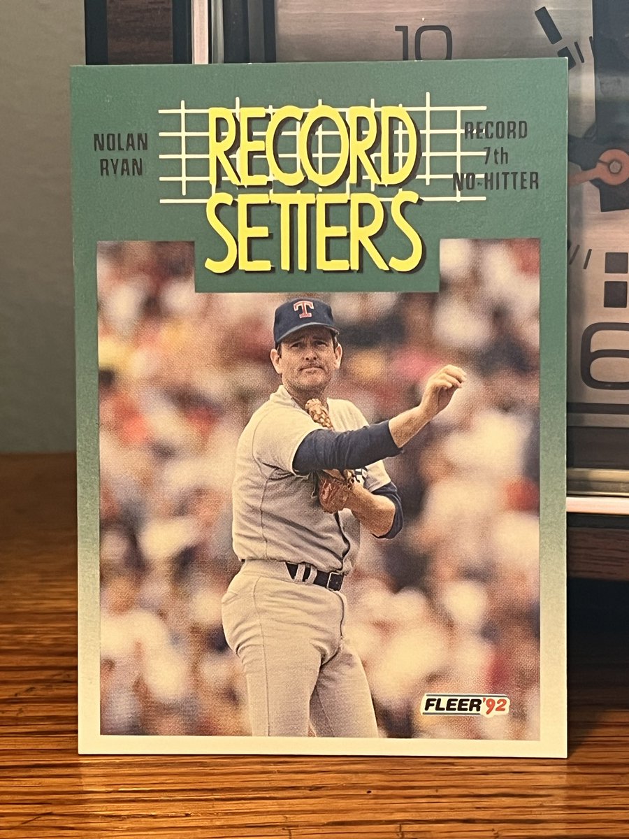 On this day in 1991, Nolan Ryan pitched his 7th career No-Hitter. I don’t think any athlete had as many cards as Nolan did at this time. Do you have a large Ryan collection?