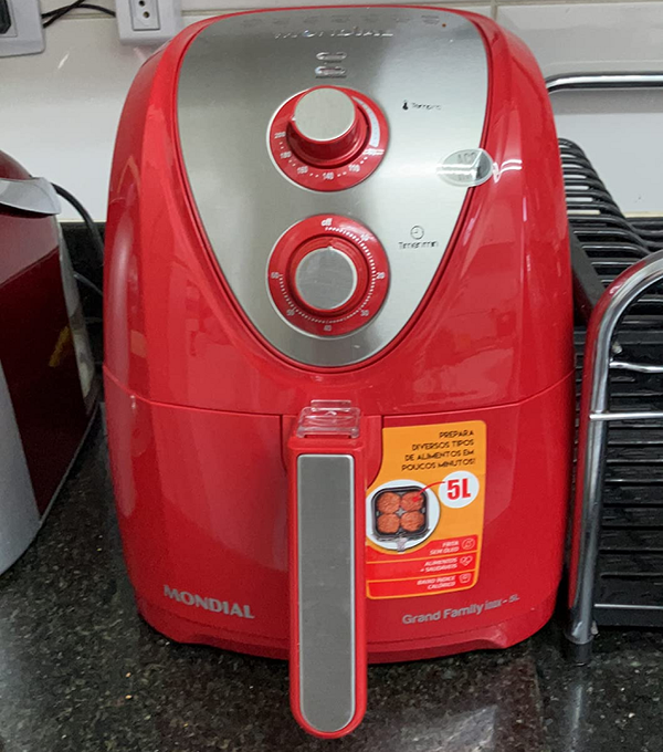 Fritadeira Sem Óleo Air Fryer 5L, Mondial, Vermelho/Inox, 1900W, 110V – AFN-50-RI