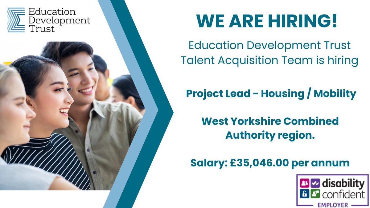 The Project Lead role is to  facilitate the successful delivery of the Housing and/or Mobility pilot within the UKSPF Future Forward West Yorkshire initiative. T

careers.educationdevelopmenttrust.com/vacancies/2686…

#westyorkshirebusiness #SheffieldJobs #leedsjobs #wakefieldbusiness #WakefieldJobs