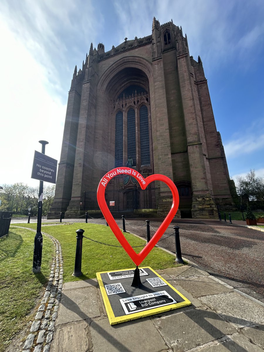 ALL YOU NEED IS LOVE ❤️ Starting off May with a change of scenery for our ‘All You Need is Love’ selfie spot at @LivCathedral, perfect for the brighter days ahead ☀️ 📸 Share your photos with us! #AllYouNeedIsLove 🎶
