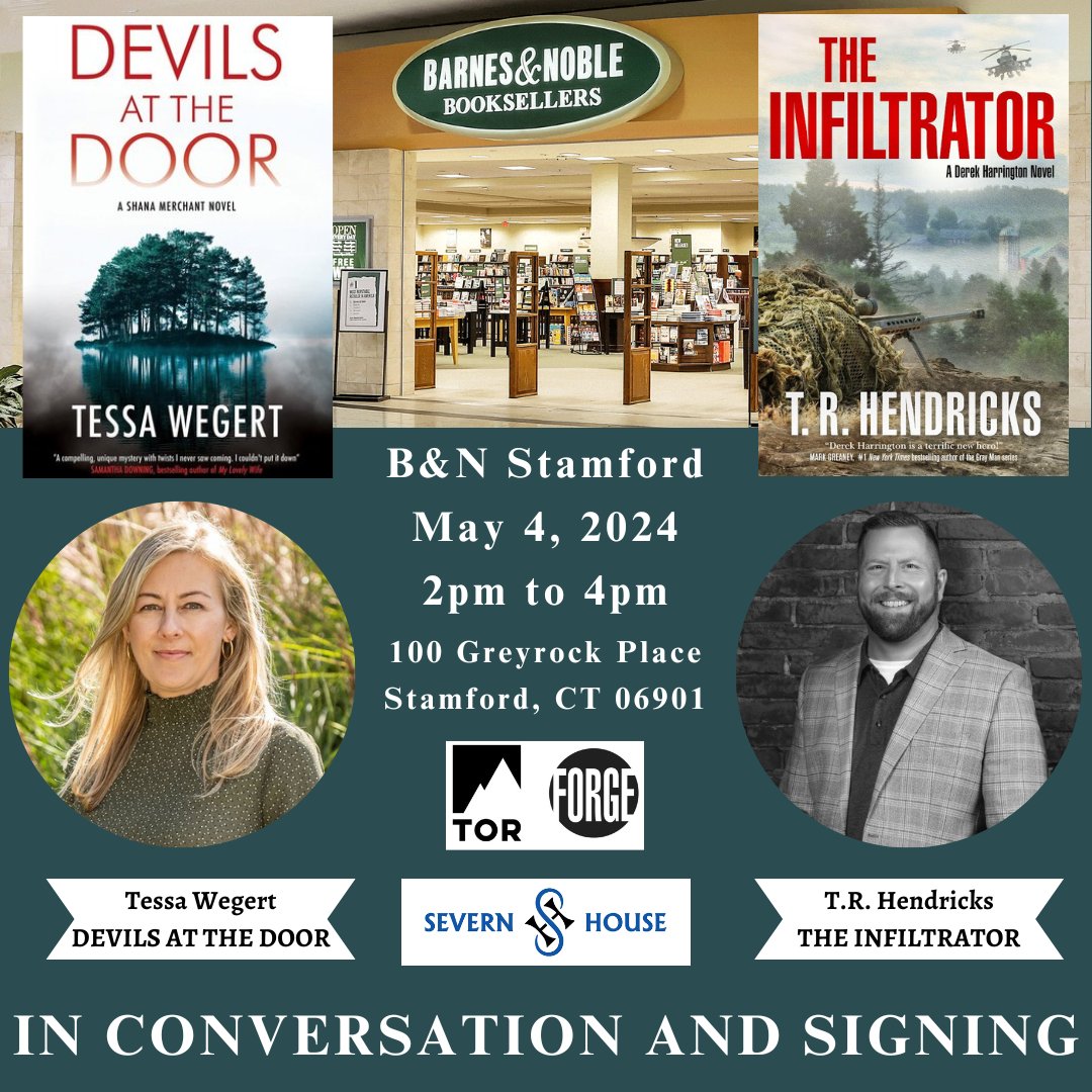 Hey Fairfield County, CT: Kick off your weekend with some thriller book talk! I'm looking forward to chatting with @TR_Hendricks about his explosive new book THE INFILTRATOR at @bnstamford this Saturday: stores.barnesandnoble.com/event/97800621…