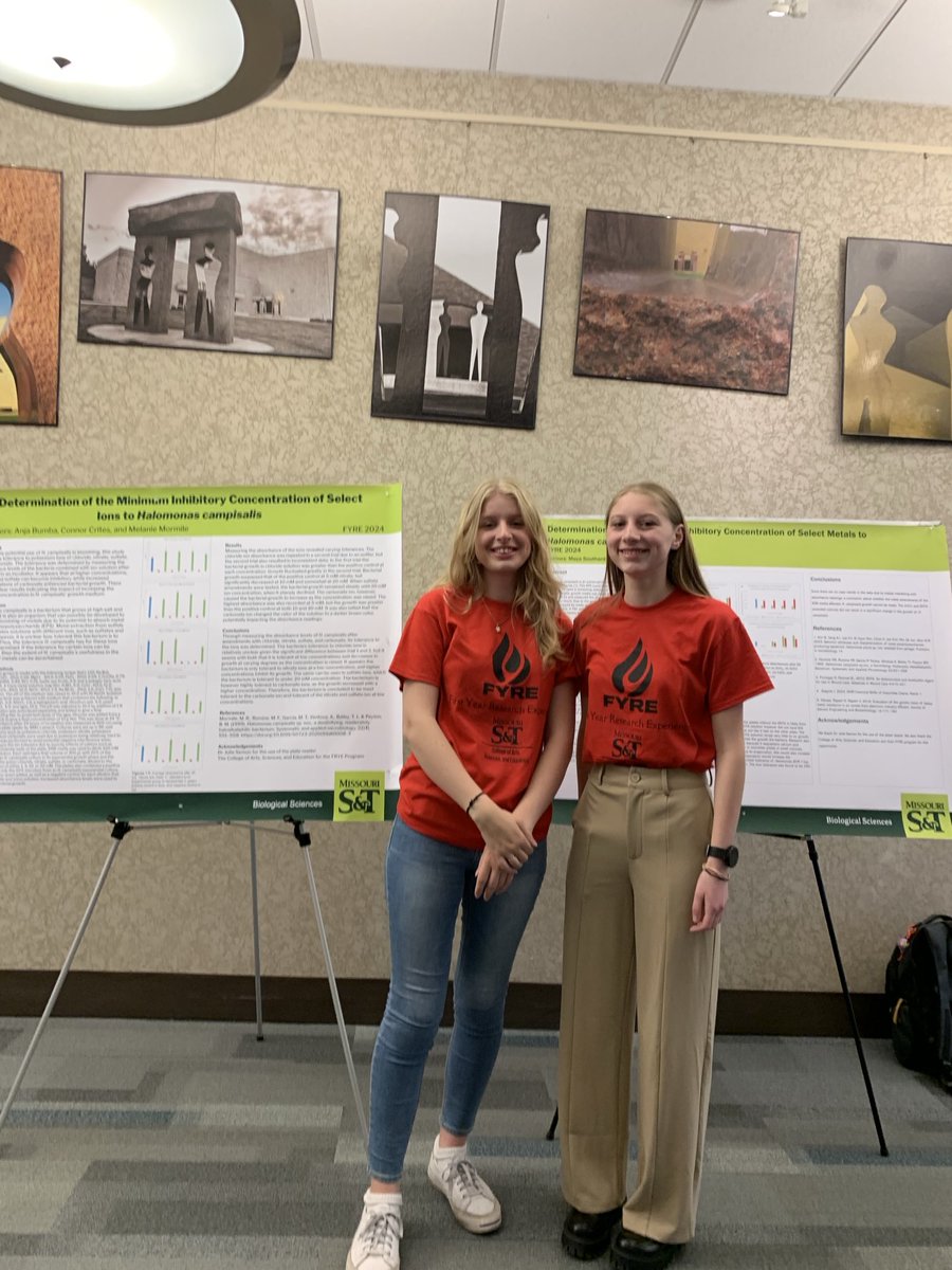 Getting ready for Missouri S&amp;T’s FYRE Showcase. Maya and Anja performed this research as freshmen students. So proud of them!