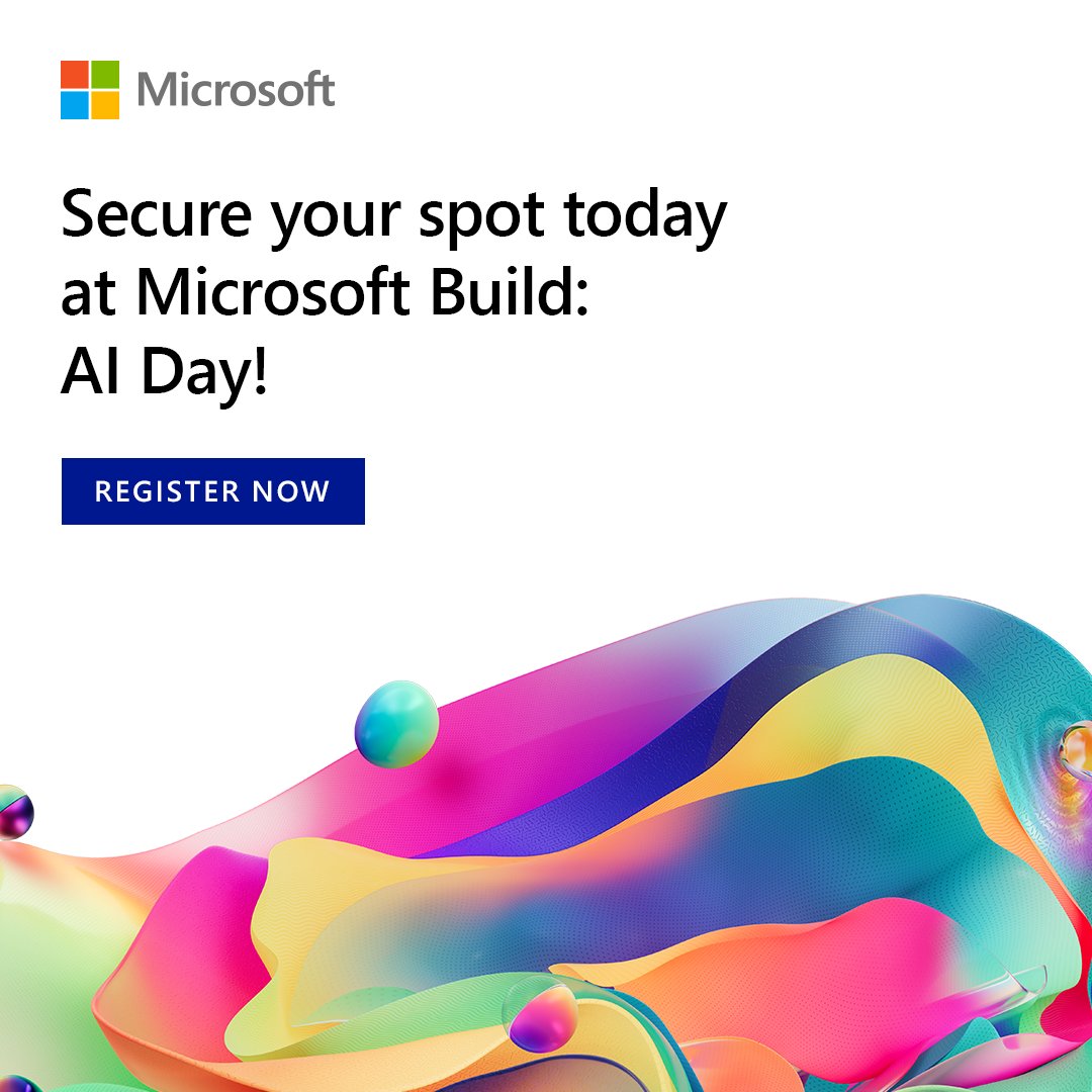 Does it feel like AI is taking over? Dedicate one day to the power of AI, come with questions and leave with answers.

Register now: msft.it/6015YO7KD

#MSBuild #MicrosoftArabia