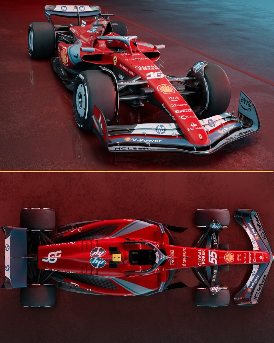 Ferrari's #MiamiGP livery has finally dropped 🔵🌴 What are you rating it out of 🔟?