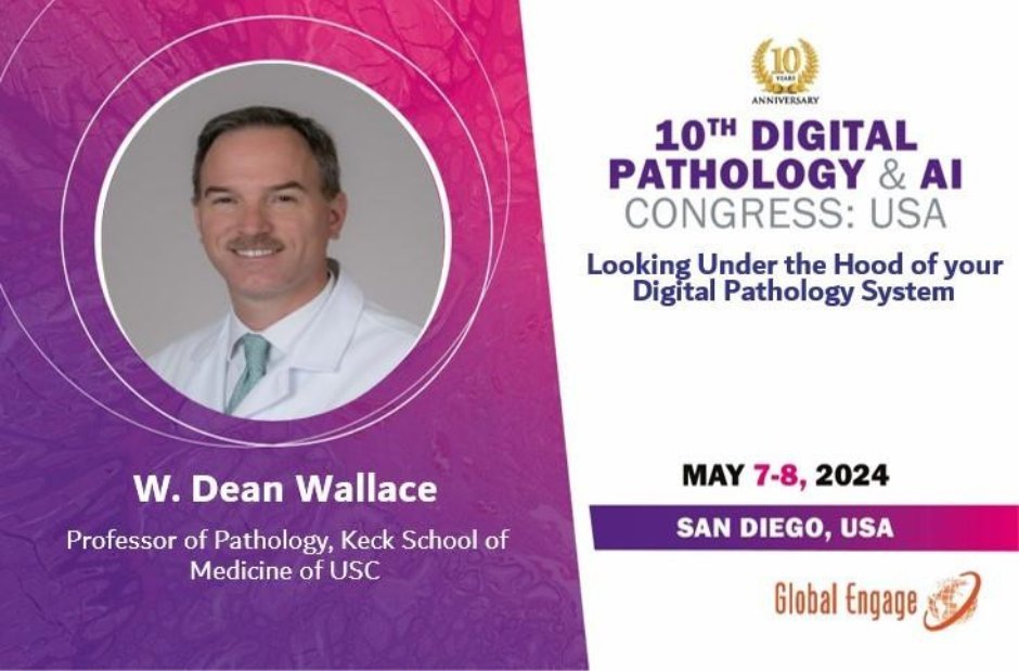 Join the conversation at the 10th #DigitalPathology & #AI Congress: USA. We are proud to host “Looking Under the Hood of Your Digital Pathology System” with W. Dean Wallace, Professor of Pathology at Keck School of Medicine of USC. hamamatsu.com/us/en/news/eve…
