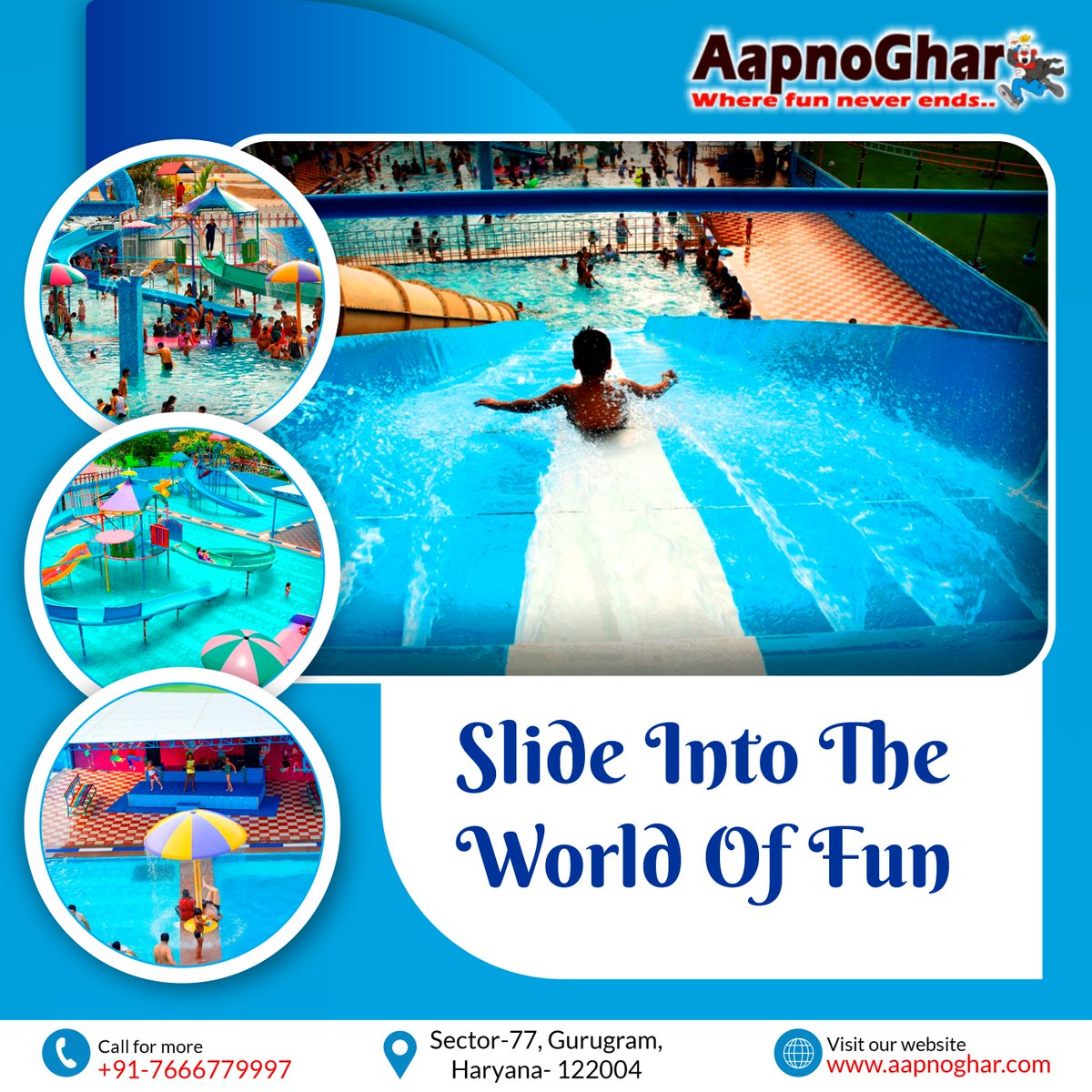 Adventure awaits! Slide into a world of laughter and excitement at #aapnoghar #waterpark. 💦💦
🌐 aapnoghar.com
📲7666779997
#FunTimes #adventuresports #adventuretime #familyfuntime #EnjoyGreatWeekend #SummerVibes #DelhiNCR #familyfun #resort #adventuregame #adventure
