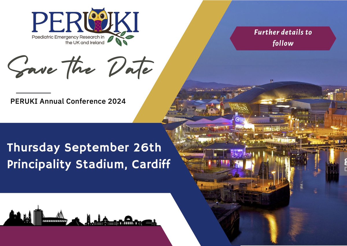 Save the date for our Annual Conference this September in Cardiff!! #PERUKI #Paediatrics #Emergency #Research