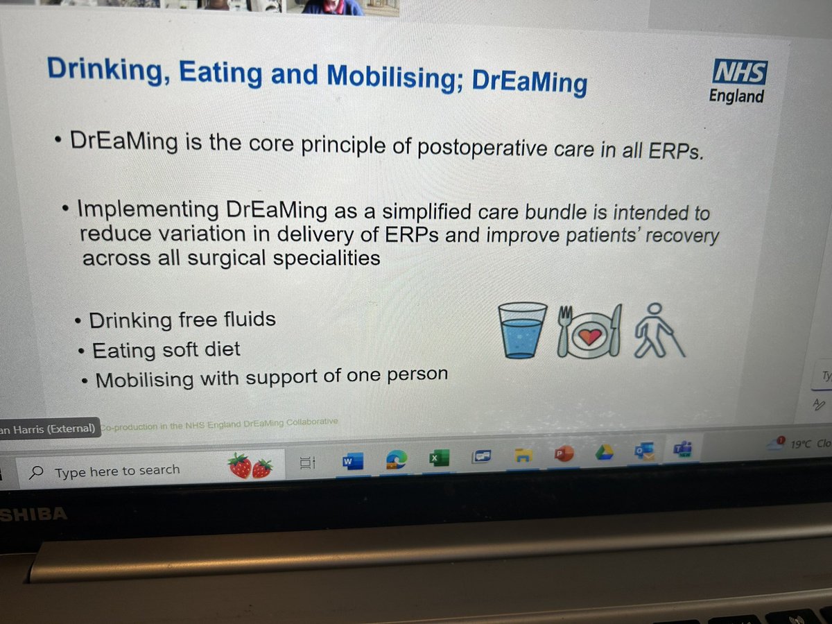 Brilliant to hear @zoepackman117 talking about the NHSE DrEaMing Collaborative with @ZebraOrphans @muntma @acserrano #improveDrEAMing . A co designed quality improvement collaborative to improve patient care and post op recovery #IamExperienceofCare