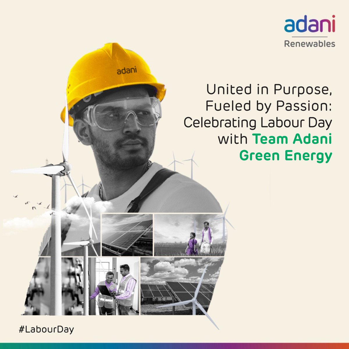 Join us this #LabourDay as we celebrate the power of teamwork at #AdaniGreenEnergy. Cheers to the unsung heroes behind the scenes, driving our mission forward every day. Happy Labour Day from our team to yours!