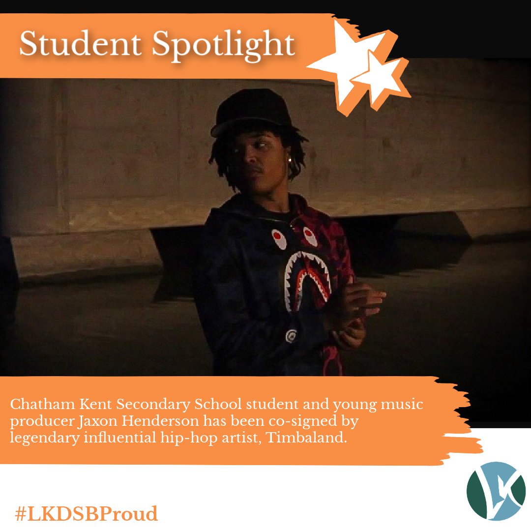 Grade 12 student from <a href="/CKSSHawks/">CKSS Hawks</a> has been recognized by one of the most innovative producers in the music industry <a href="/Timbaland/">Timbaland</a> 

Another reason for us to be #LKDSBProud !