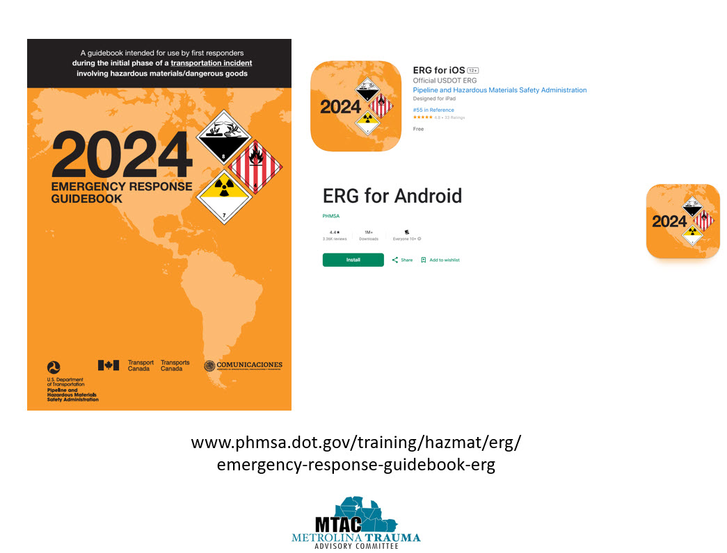 The 2024 Emergency Response Guidebook is now available online at phmsa.dot.gov/training/hazma… as well as in the iOS & Android app stores. #TraumaEducation #MetrolinaTrauma #HazMat #SoMe4Trauma #FOAMed #Prehospital #FirstResponders #EMS #EMT #Paramedic #FireRescue #HEMS #Firefighters