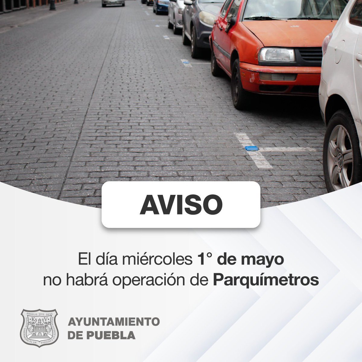 #Atención || Informa el Ayuntamiento de #Puebla que este 1 de Mayo se suspenderá la operación de parquímetros en la Ciudad de Puebla.