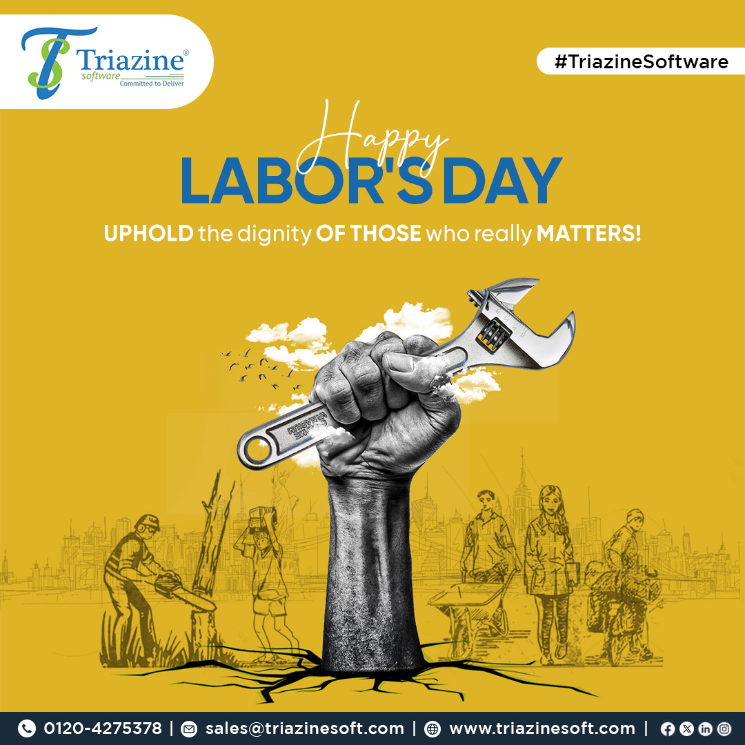 'Today, we celebrate the hard work and dedication of every individual who contributes to making our world a better place. Happy Labor Day! 💼👷‍♂️👩‍🏭 #triazine #TSPL #triazinesoftware #LaborDay #WorkHardPlayHard'