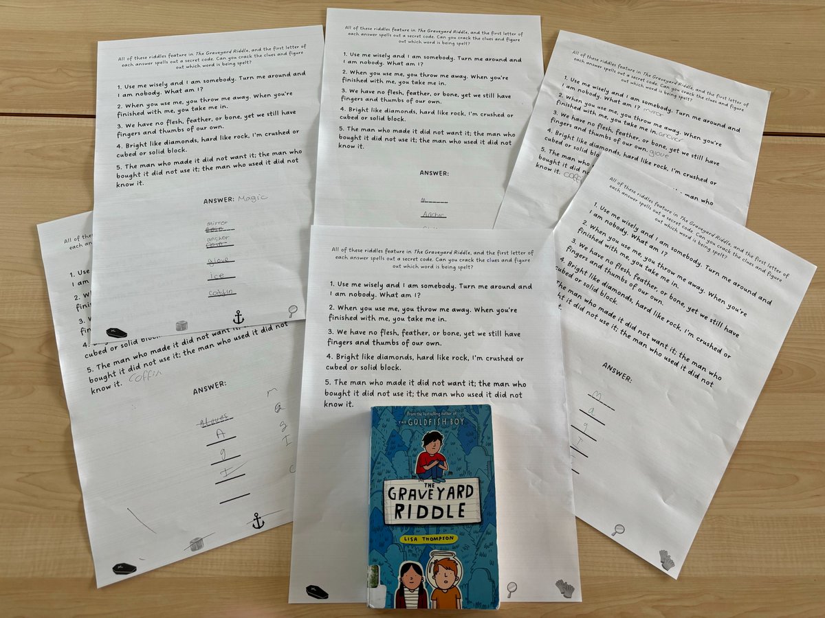 Year 9 have been trying to solve their own 'Graveyard Riddles' in the style of #ReadingRoutes author @lisathompsonwrites 🔍🪦