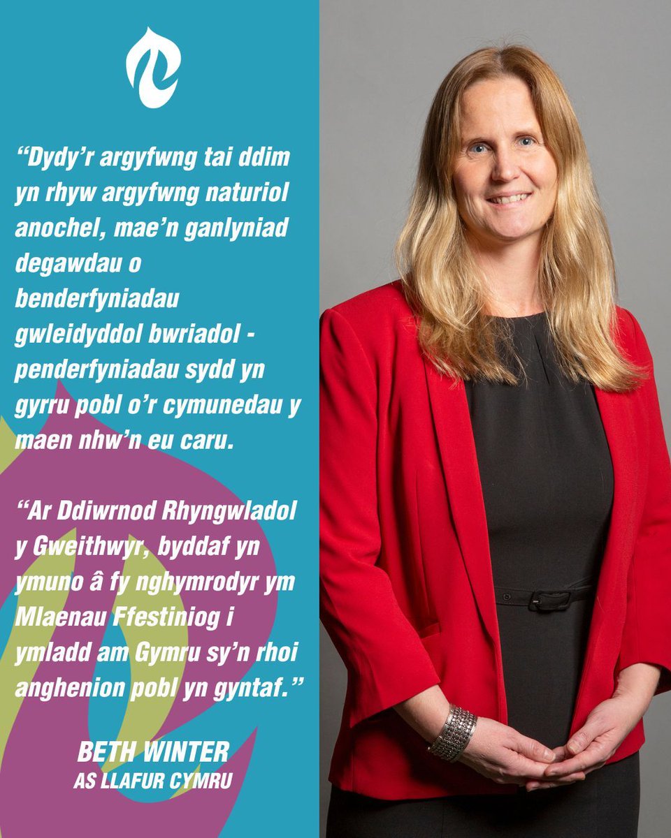 Bydd @BethWinterMP yn annerch ein rali fawr Nid yw Cymru ar Werth ddydd Sadwrn ac yn galw am system dai sy'n trin tai fel angen cymunedol, nid asedau ar gyfer elw. Fyddwch chi yno? 📍 Maes Parcio Diffwys, Blaenau Ffestiniog ⏰ 1:30, Dydd Sadwrn, 4 Mai