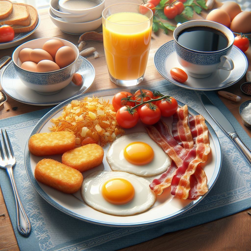 Good morning, faithful X followers! Did you start your day right with a healthy breakfast of coffee, juice, breakfast strips, toast and hash browns? Let's kick off Wednesday with a nutritious meal. #HealthyStart #WednesdayMotivation ☕ 🧃 🥘 🥓 

Image by Designer-Microsoft AI