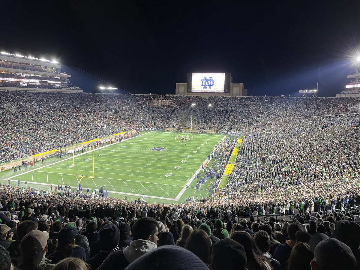 After a great conversation with @Bullough40 I am blessed to receive an offer from Notre Dame. Go Irish! @NDFootball @Marcus_Freeman1 @Tom_Zacharyasz @Strongsville_FB @JasonTrusnik