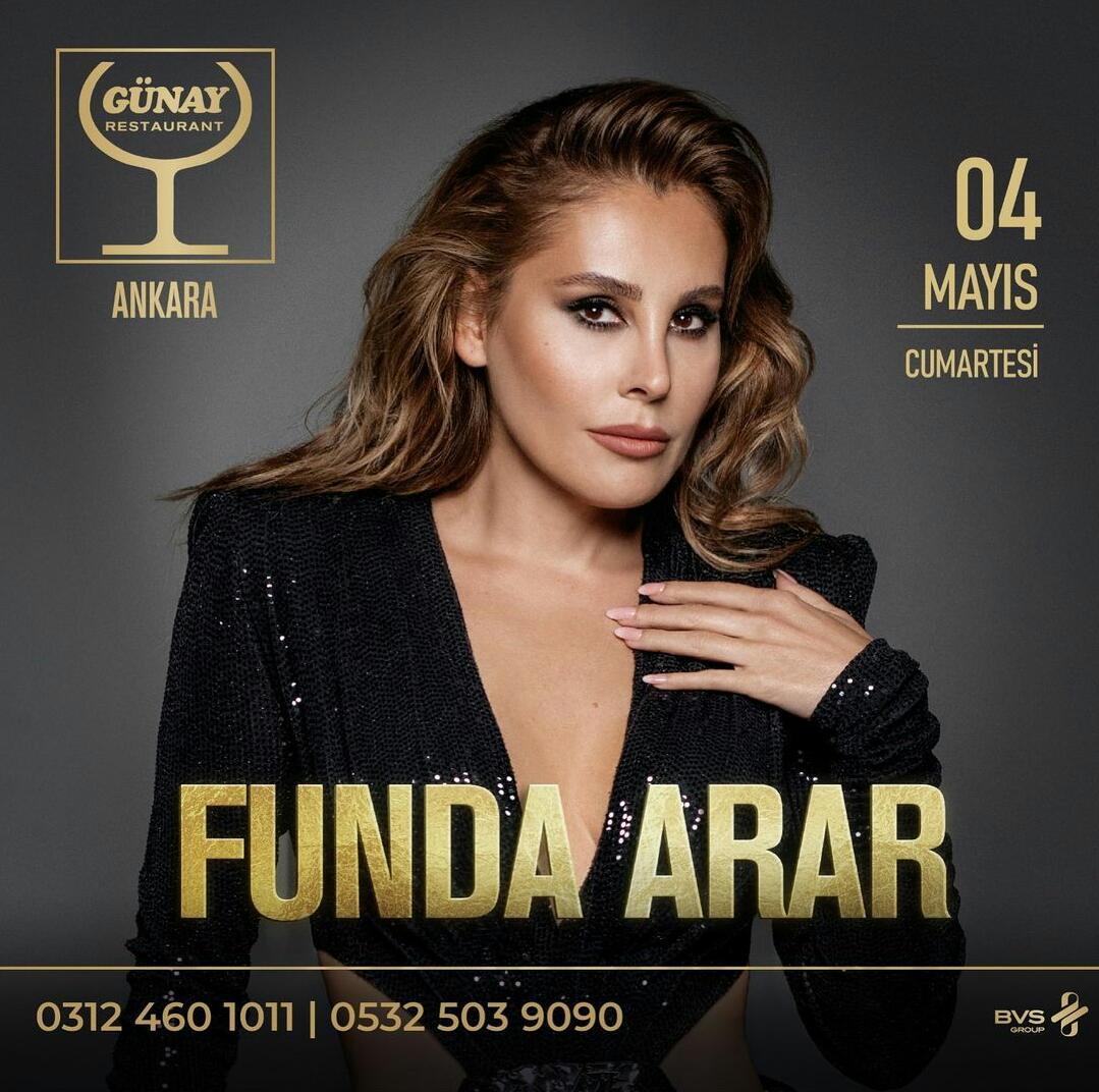 Funda Arar 4 Mayıs'ta Ankara @gunayrestaurant sahnesinde!
@fundaarar