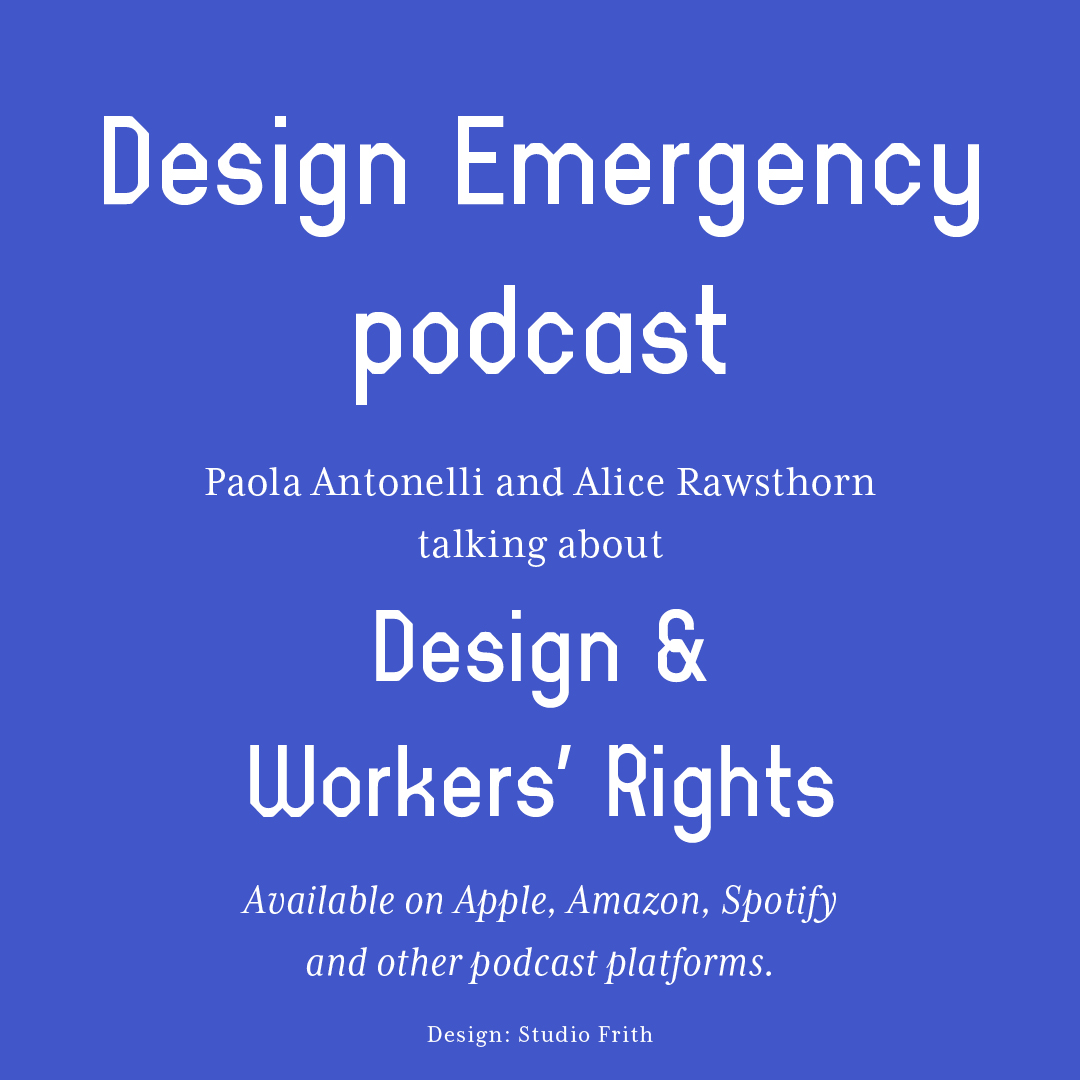 NEW EPISODE! DESIGN EMERGENCY PODCAST Happy May Day! To celebrate, Paola Antonelli and I have recorded this special episode of Design Emergency podcast to explore design’s impact on workers’ rights and the changing nature of work. Streaming now... open.spotify.com/show/5csNyfolu…