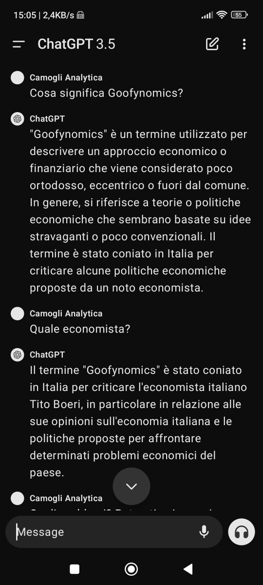 🧵 Thread - #goofynomics secondo #chatgpt