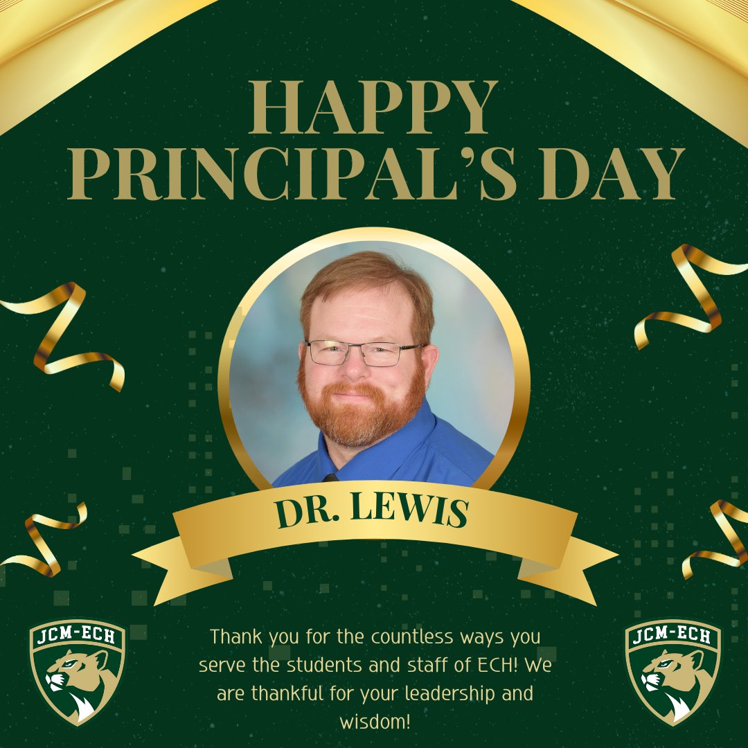 Happy Principal's Day to Dr. Nathan Lewis! We are incredibly blessed to have him as a leader, mentor and guide! We are thankful for his servant's heart, humility and love of students! #ECHfamily #BestInTheWest