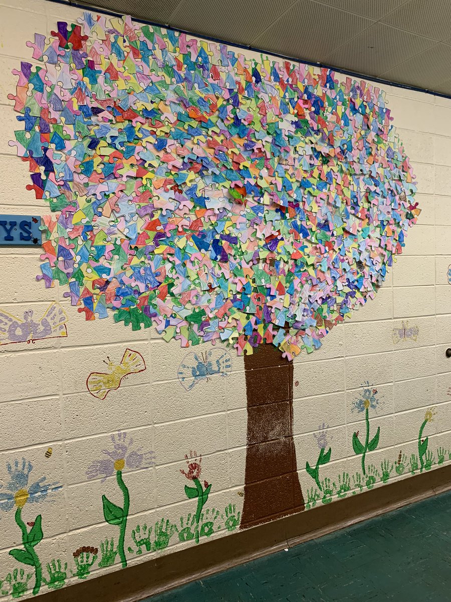 #Inclusiveness at Dentzler. Celebrating autism awareness and acceptance.  We all belong and are a piece of the puzzle. #PCSD#Dentzlereagles #OurPuzzleTree